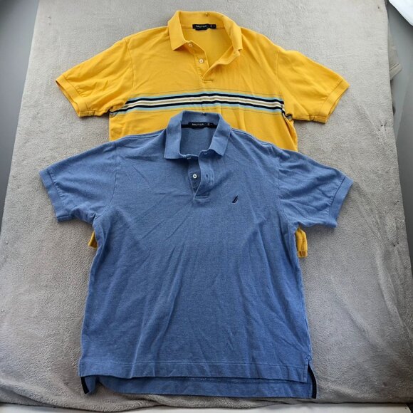 2 Nautica Men Polo Shirts Medium Lot Of Two Short SLeeve Classic Casual Pullover - Picture 15 of 15